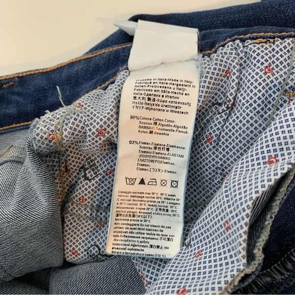 NWT Rinascimento Jeans Denim Blue Studs Raw Hem Sz Large Slim Glam Rockstar - Picture 13 of 16